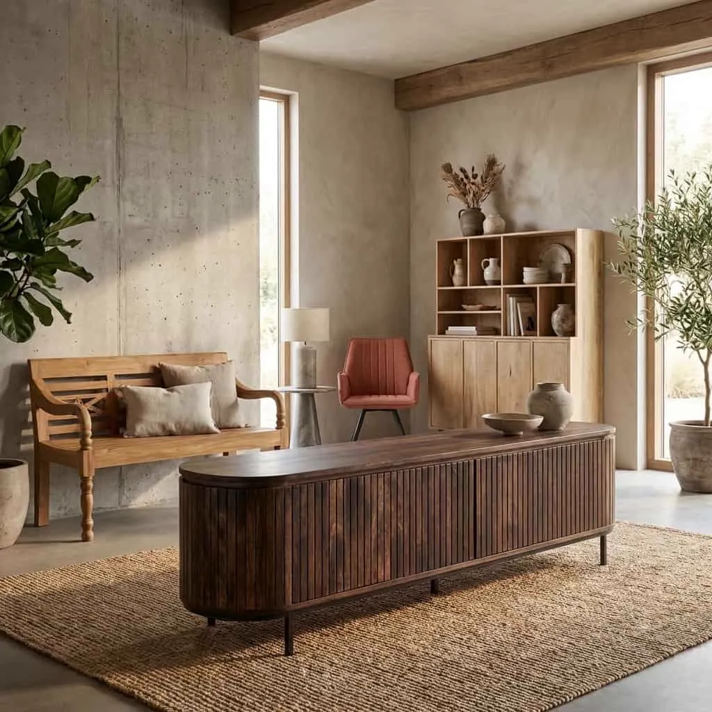 Noor Walnut TV Unit 210cm - Livingfurn