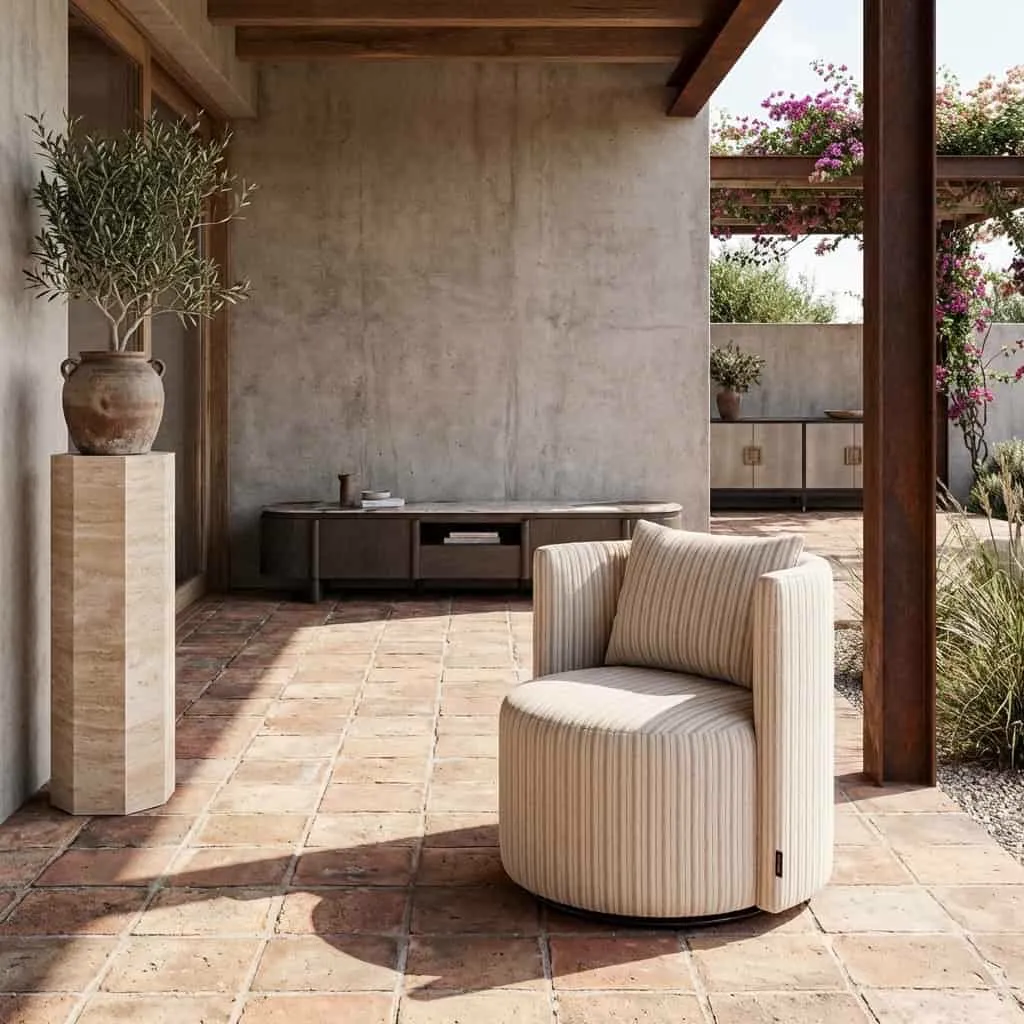 Outdoor-Esszimmerstuhl Marlin beige drehbar - Richmond Interiors