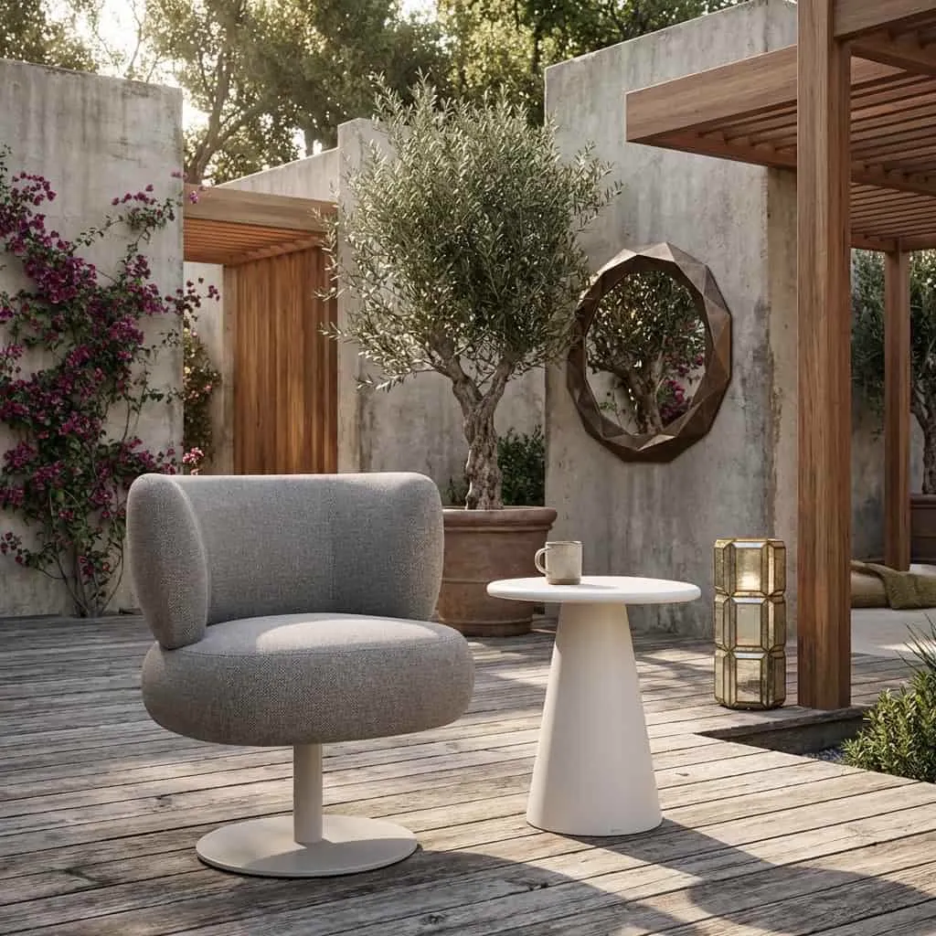 Outdoor Essstuhl Mason Greige Alpine Drehfuß - Richmond Interiors