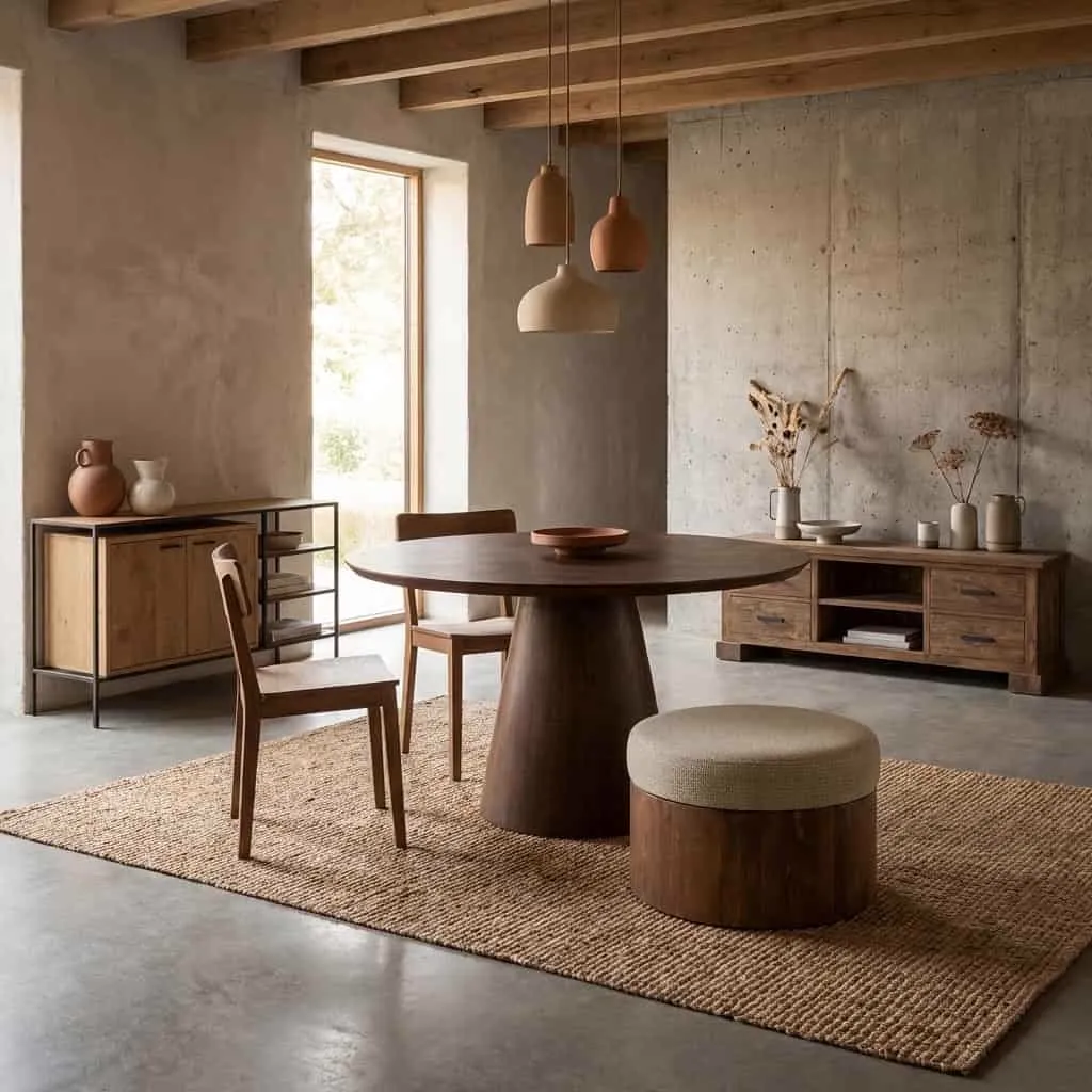 Eetkamertafel Premana bruin rond - Tower Living