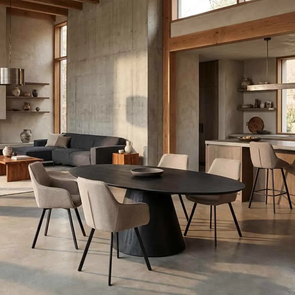 Premana dining table black oval - Tower Living