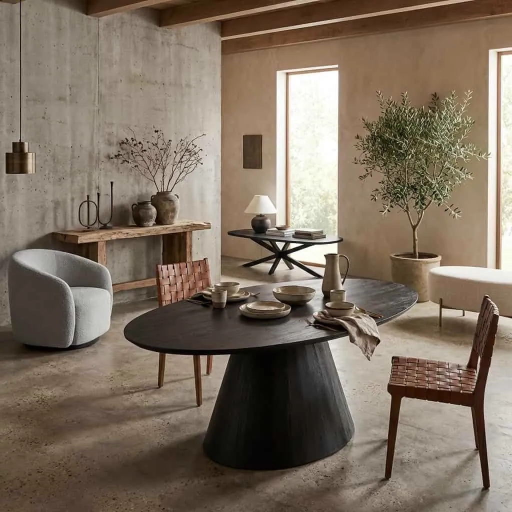 Premana dining table black oval - Tower Living