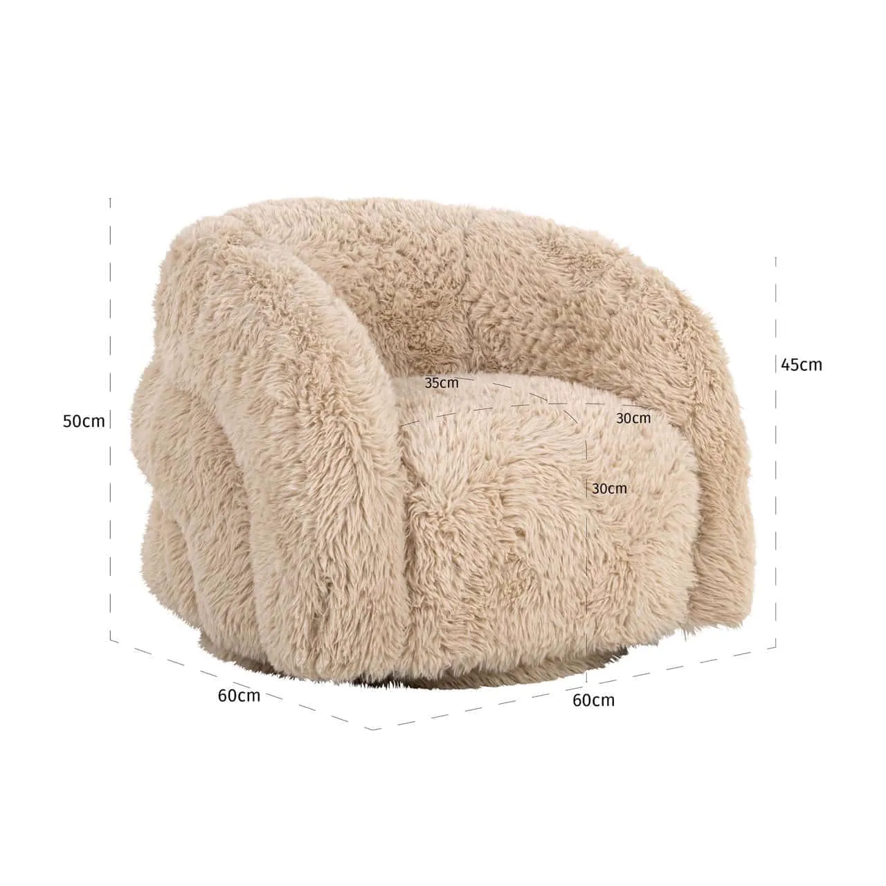 Lounge Chair Lenny yakety sand swivel kids - Richmond Interiors