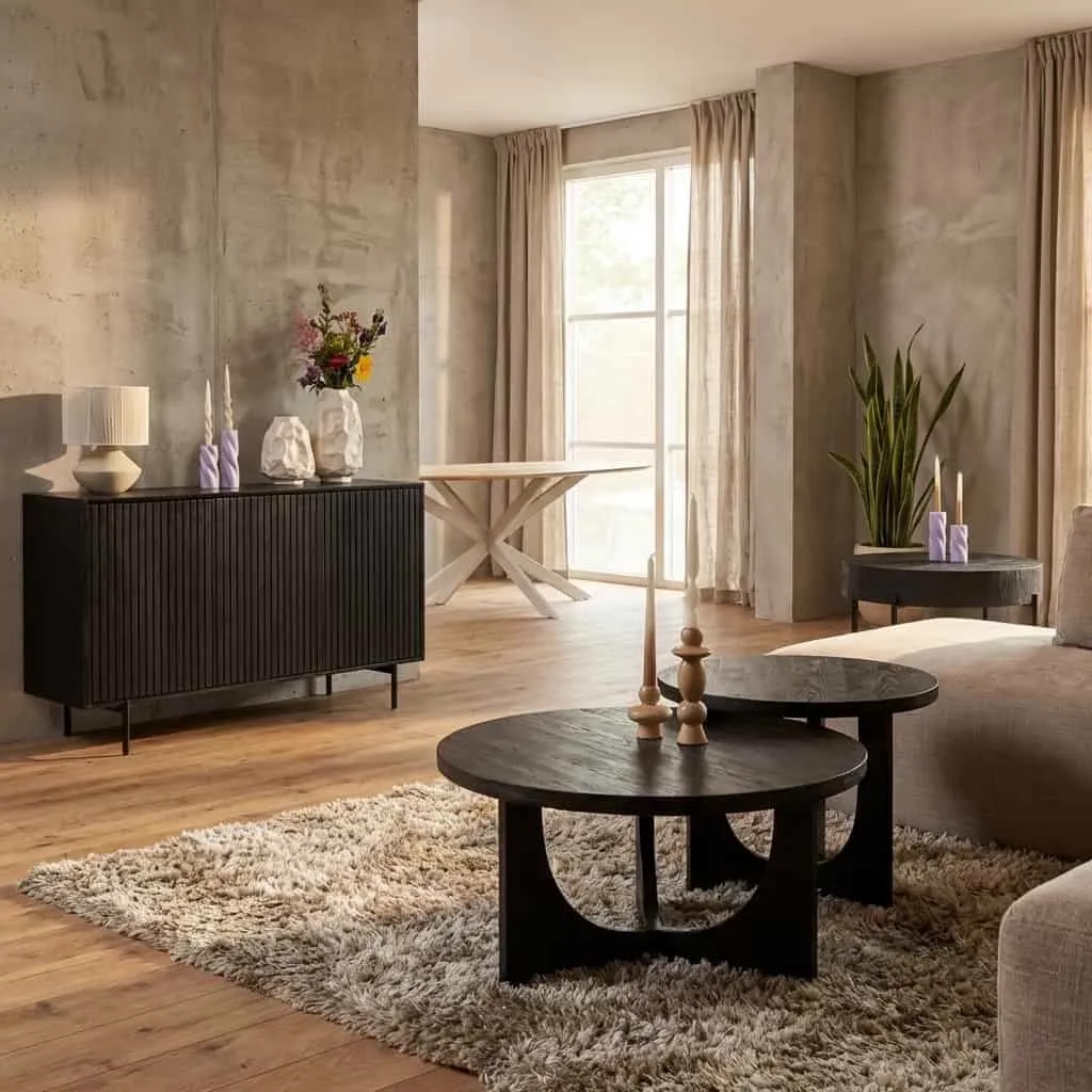 Salontafel Guus | Zwart | 80 cm - Starfurn