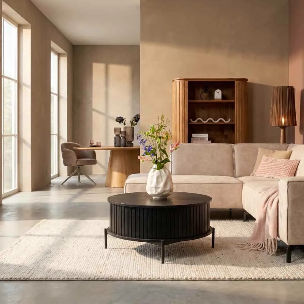 Coffee Table Madison Black | 80 cm | Round - Starfurn