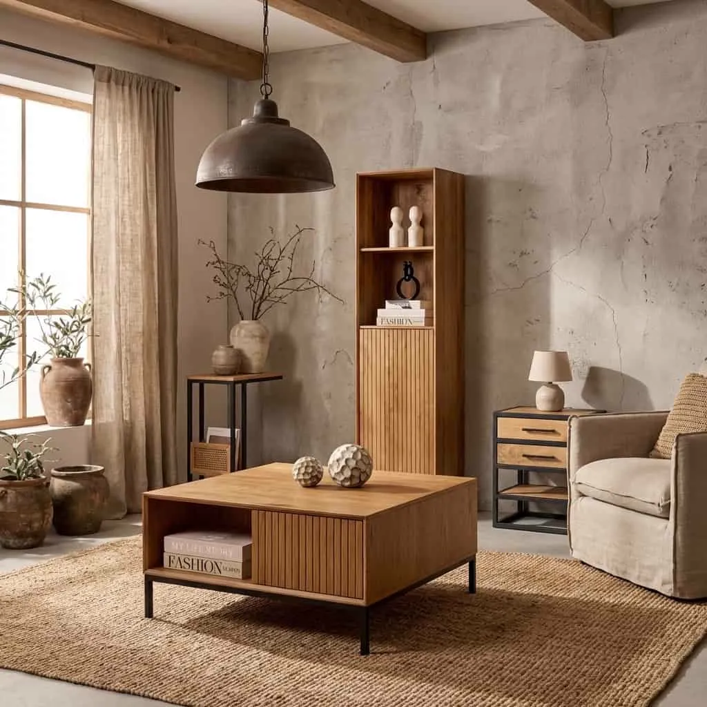 Salontafel Madison Natural | 80 cm | Vierkant - Starfurn