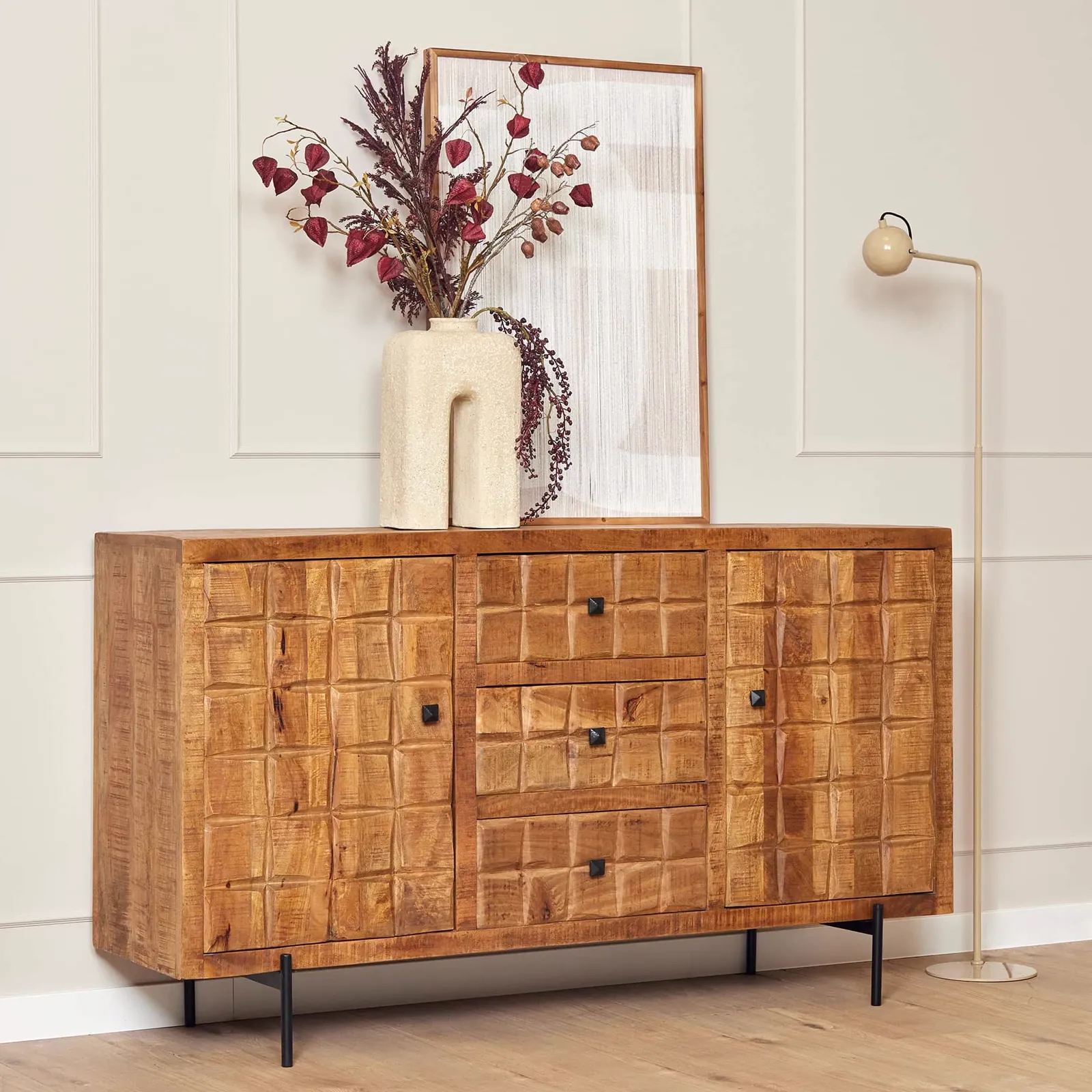 Sideboard Brandy Natural Mango Wood 160 cm - Starfurn