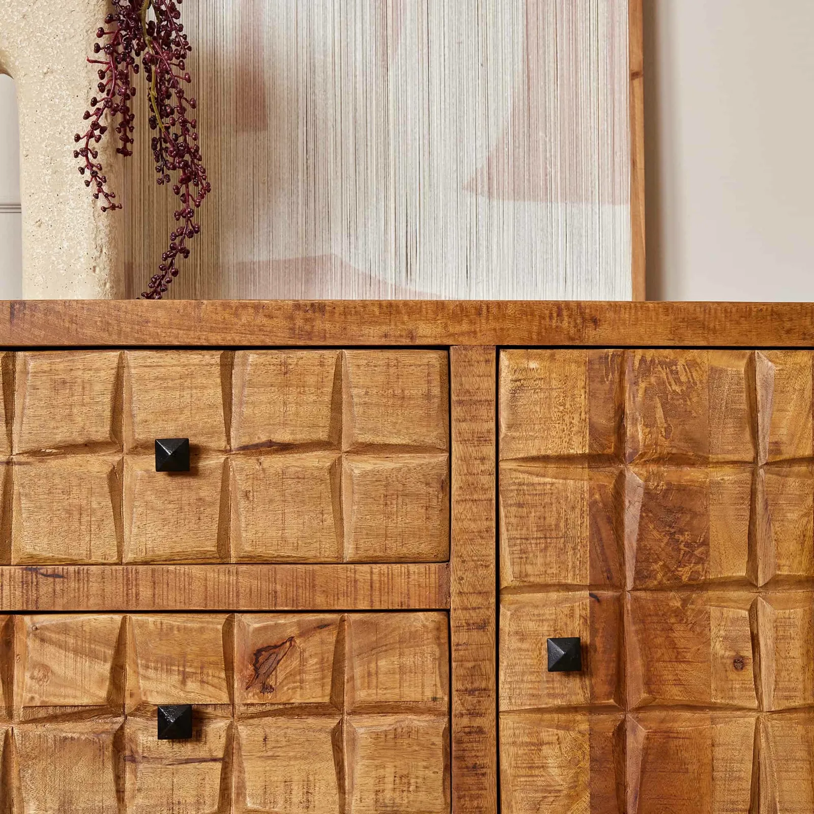 Sideboard Brandy Natural Mango Wood 160 cm - Starfurn