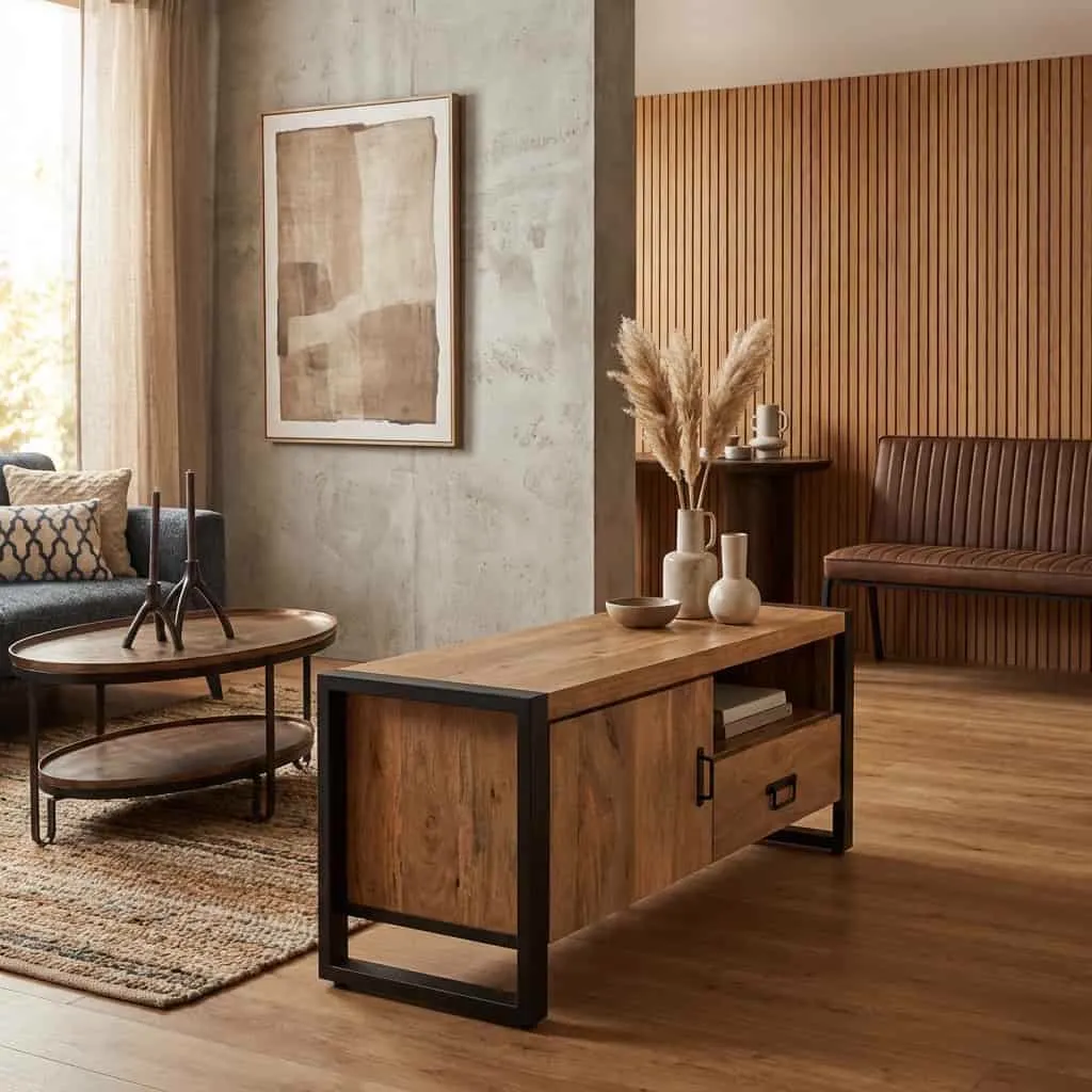 TV unit Britt | 110 cm | with door and open compartment - Starfurn
