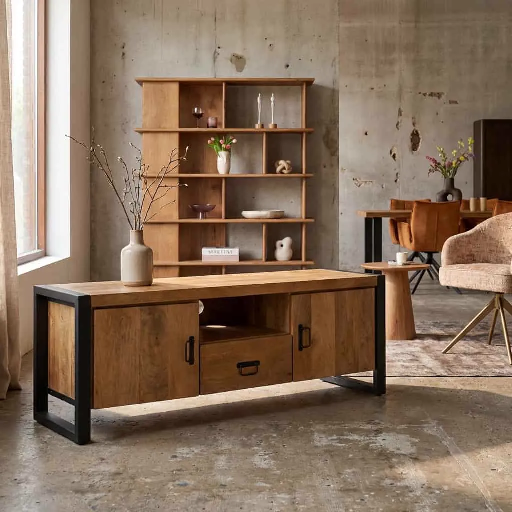 TV Unit Britt | 150 cm | with doors and drawer - Starfurn