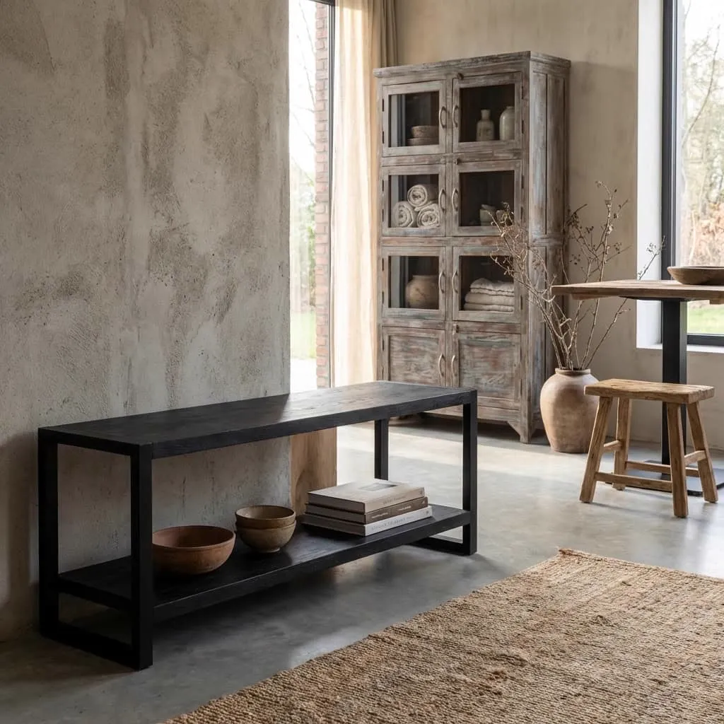 TV unit Britt Black Open 180 - Benoa