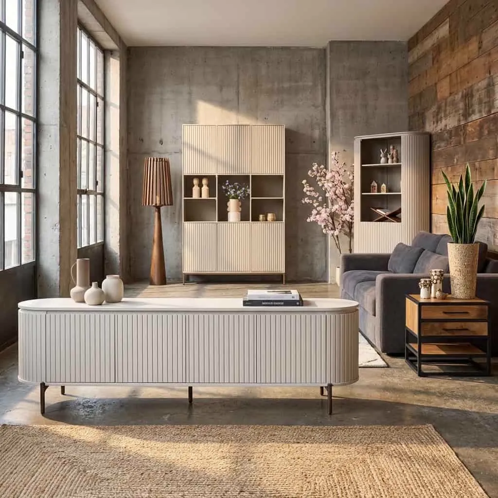 TV-Möbel Solana Sand Mangoholz 210 cm - Starfurn