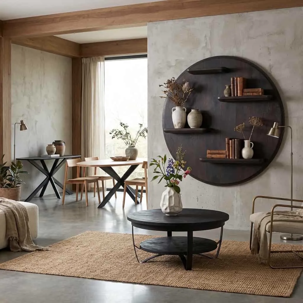 Wandrek Lena in een sfeervolle woonkamer, met boeken en vazen op de planken - Starfurn