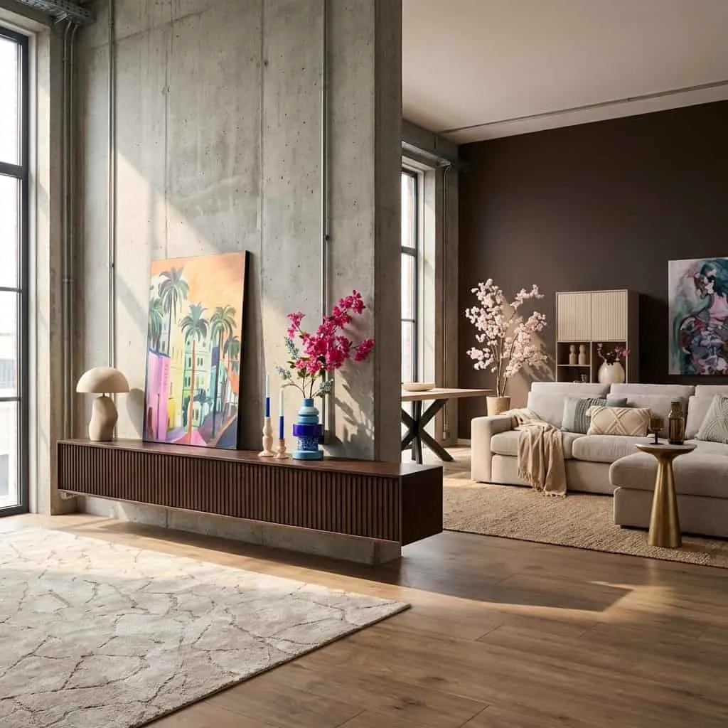 Floating TV unit Madison Brown | 280 cm - Starfurn