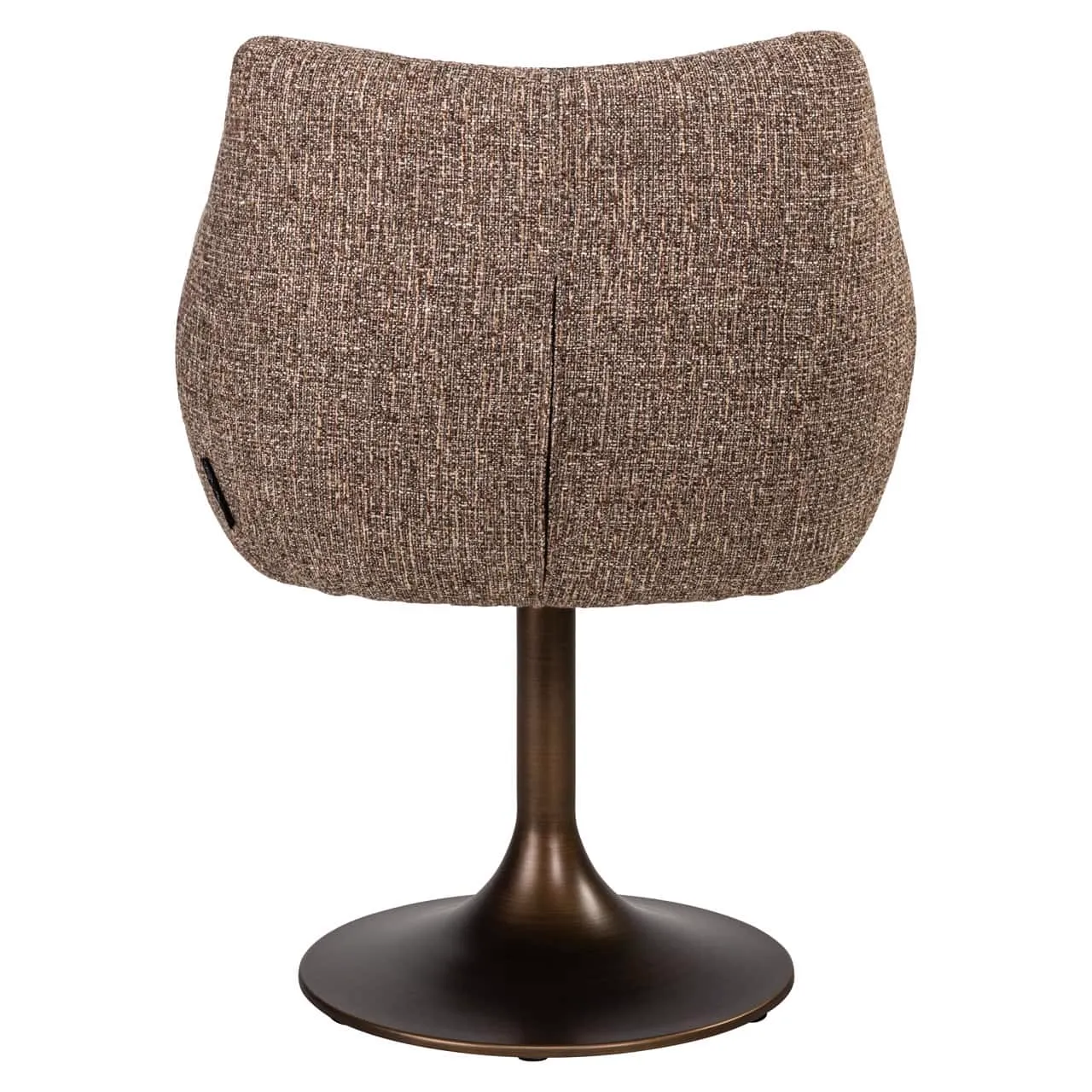 Esszimmerstuhl Aldo brown tweed Drehstuhl von hinten auf weißem Hintergrund - Richmond Interiors