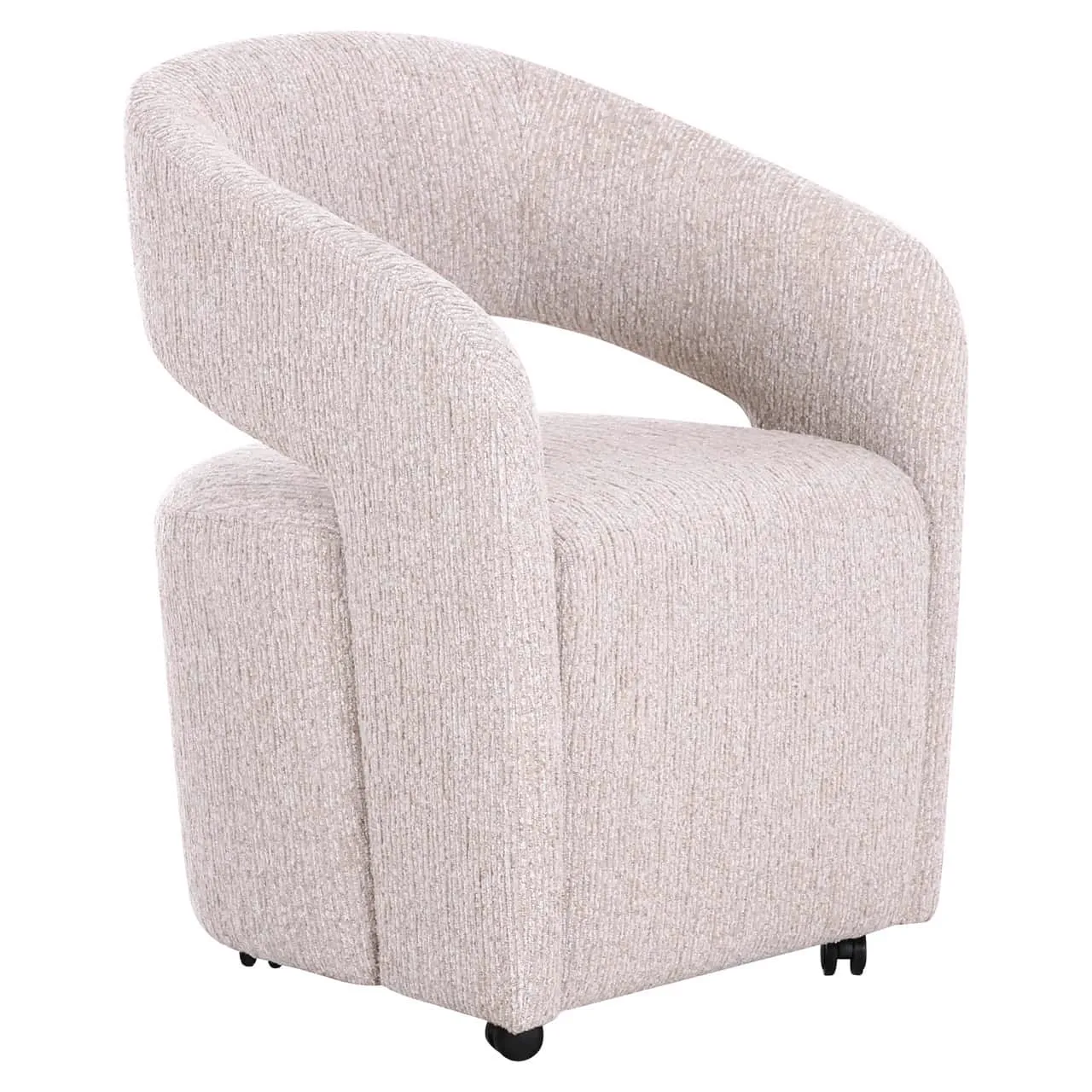 Esszimmerstuhl Vixen Natural Linear auf weißem Hintergrund, aus einem leicht schrägen Winkel fotografiert - Richmond Interiors