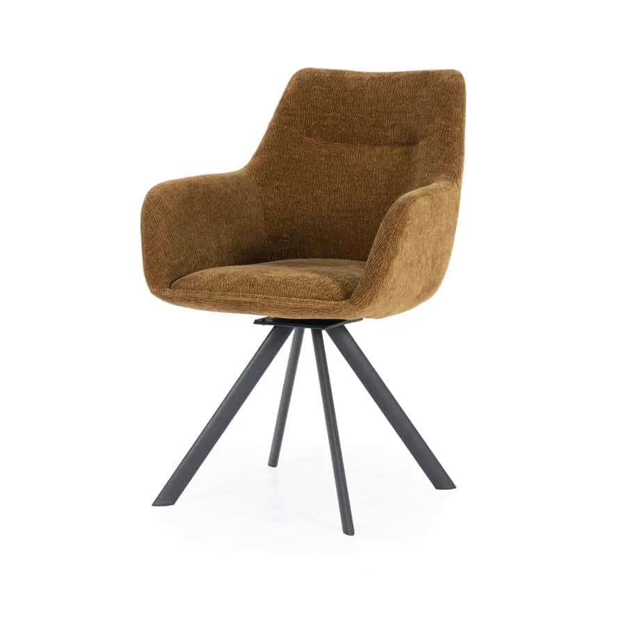 Chair Bliss with armrest - mustard - By-Boo