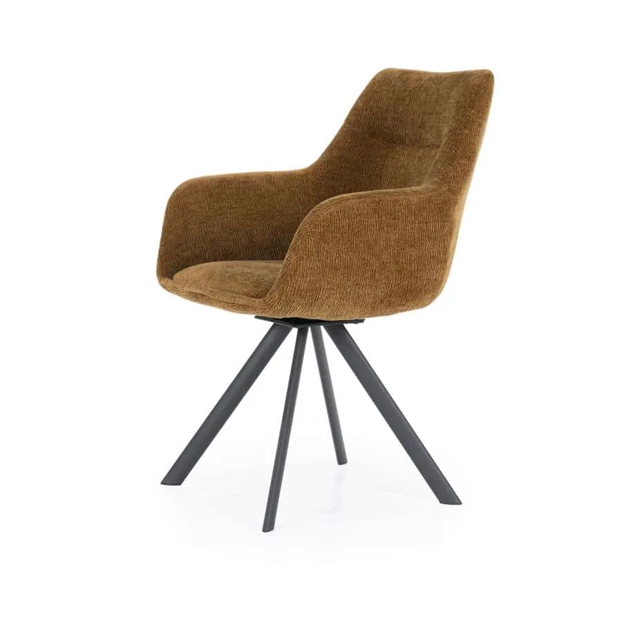 Chair Bliss with armrest - mustard - By-Boo