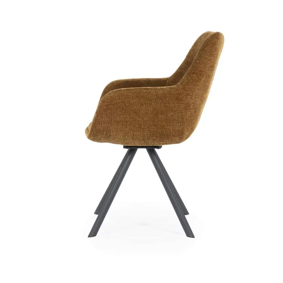 Chair Bliss with armrest - mustard - By-Boo