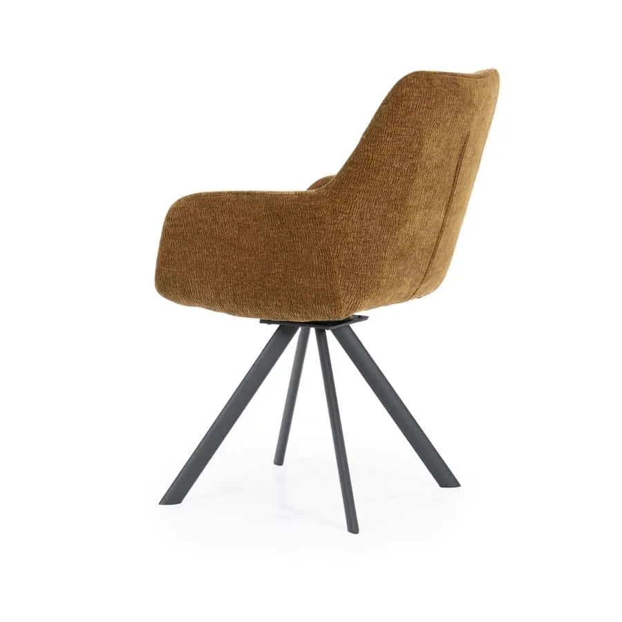 Chair Bliss with armrest - mustard - By-Boo