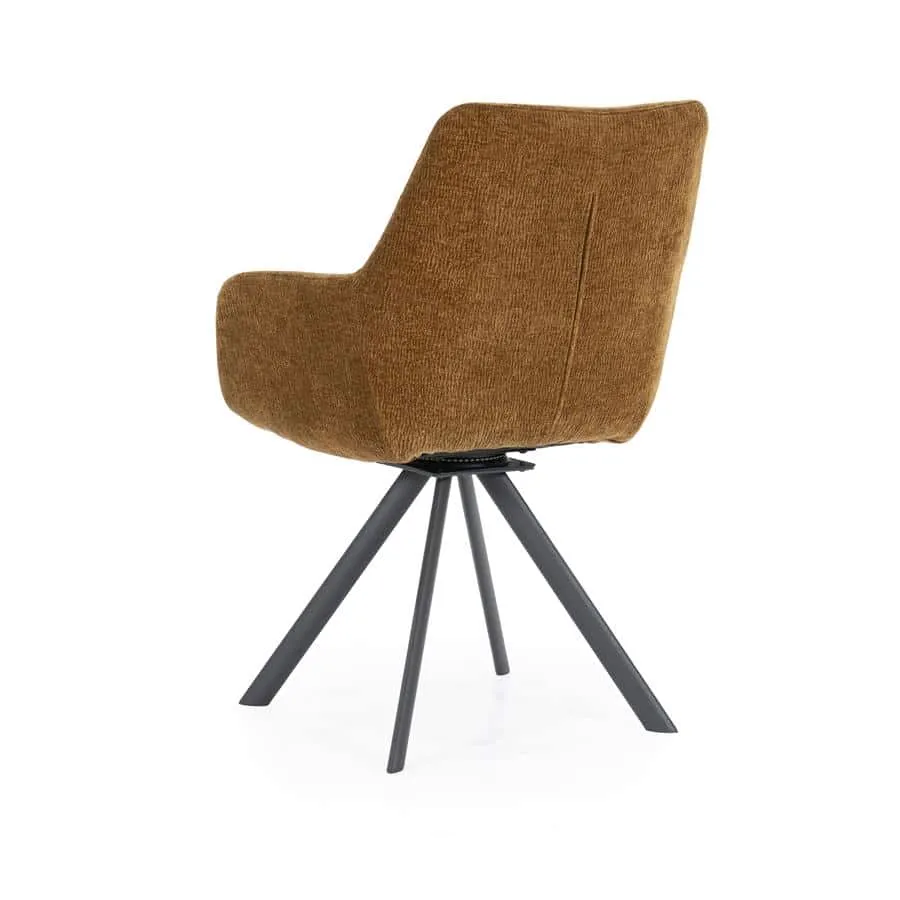 Chair Bliss with armrest - mustard - By-Boo