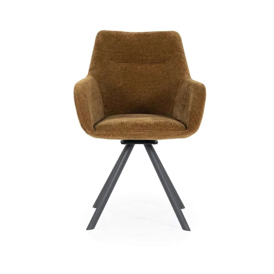 Chair Bliss with armrest - mustard - By-Boo