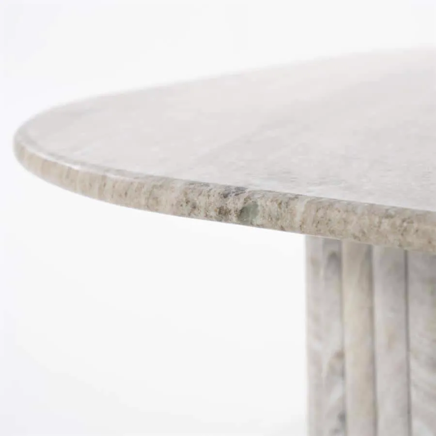 Dorique Coffee Table Brown Marble & Mango Wood - By-Boo
