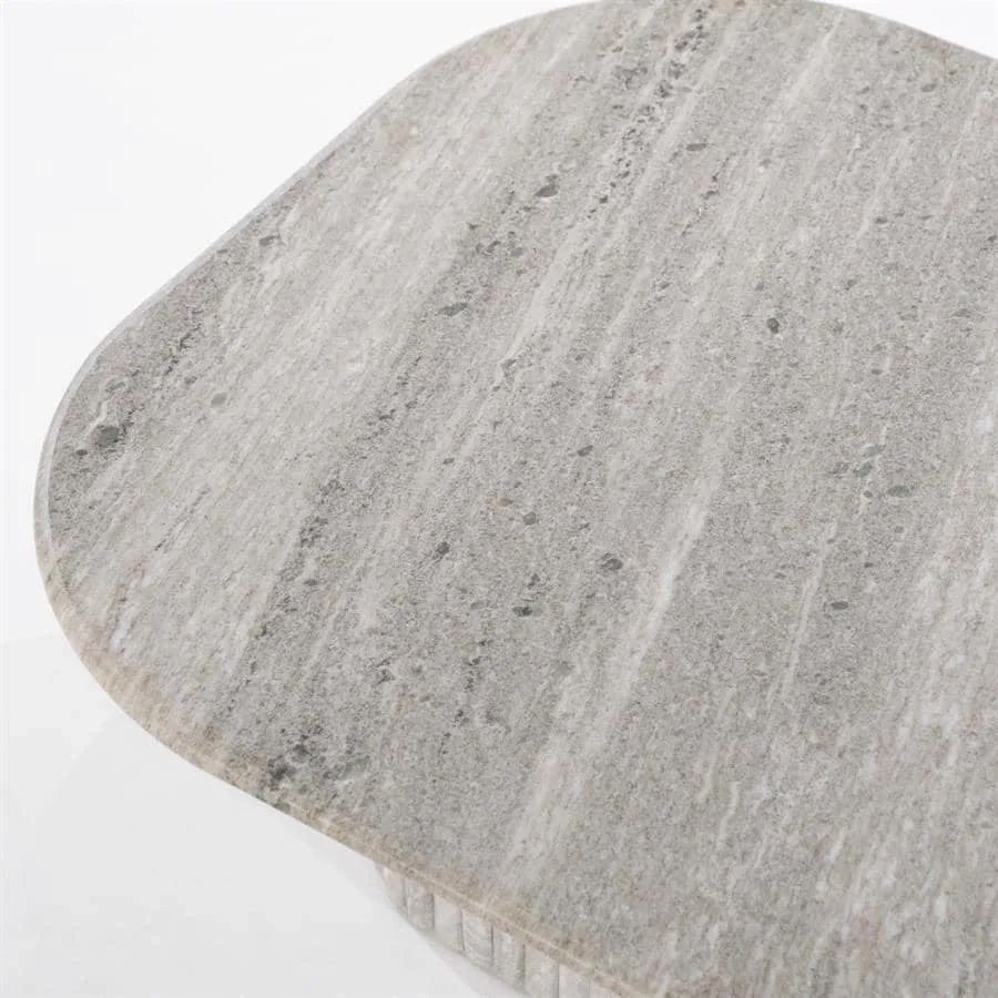 Dorique Coffee Table Brown Marble & Mango Wood - By-Boo