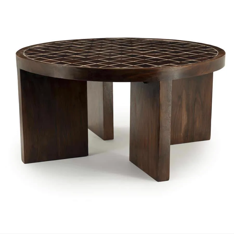 Coffee Table TiledUp Mango Wood & Ceramic - By-Boo