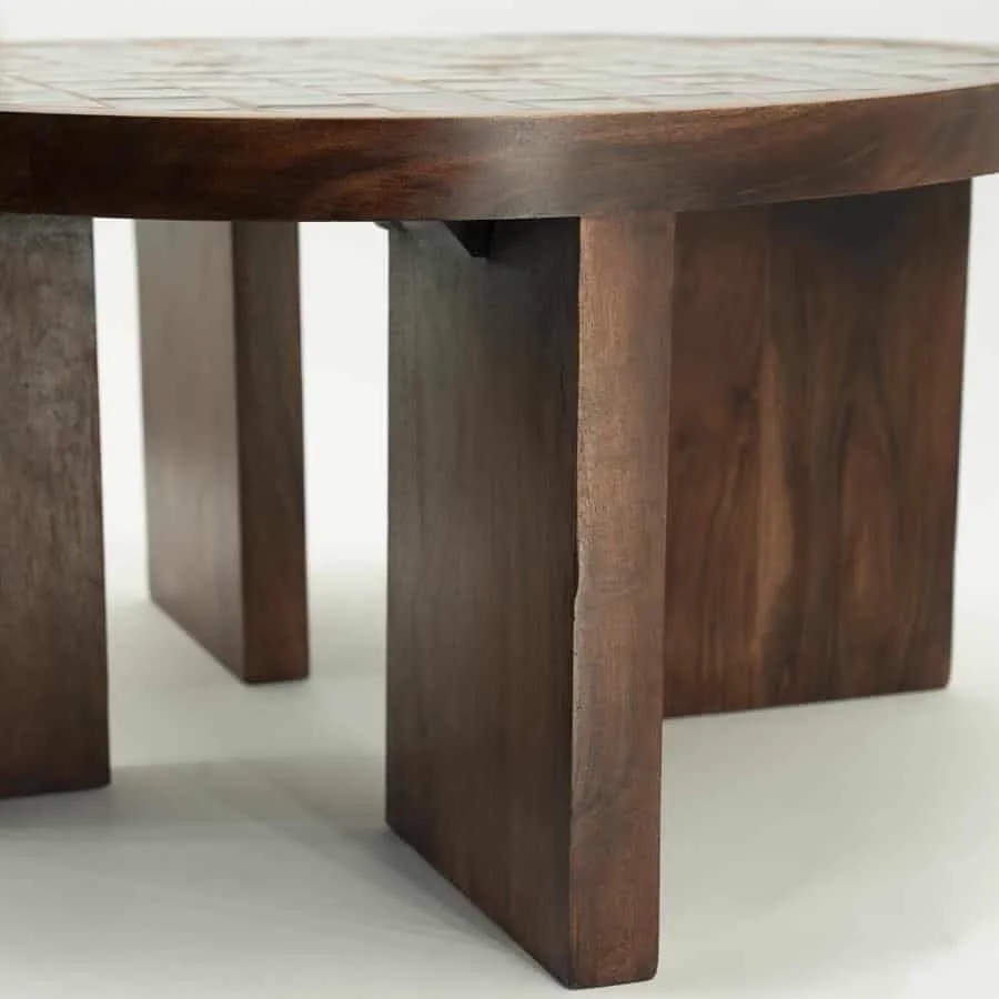 Coffee Table TiledUp Mango Wood & Ceramic - By-Boo