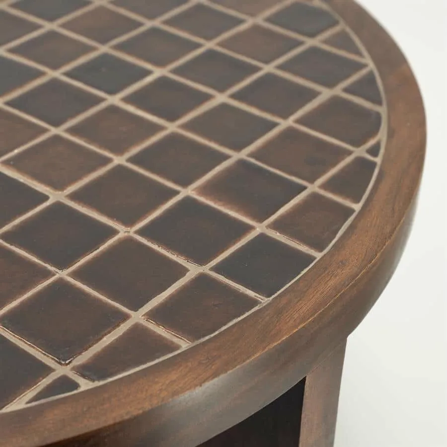 Coffee Table TiledUp Mango Wood & Ceramic - By-Boo