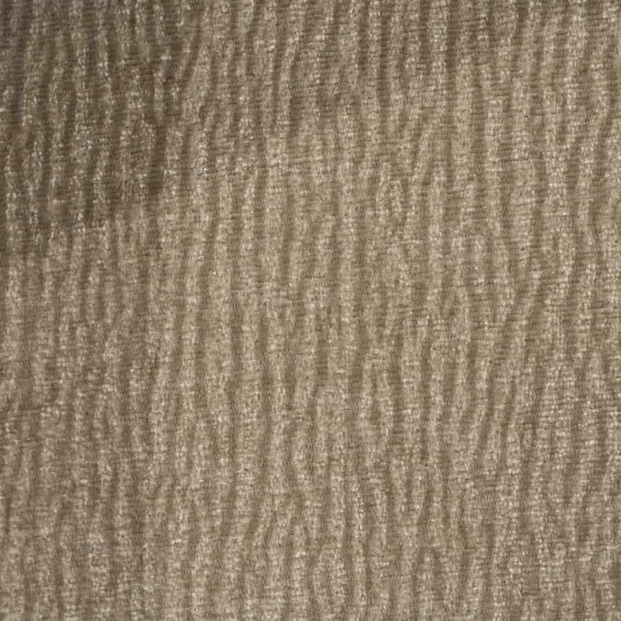 Detailaufnahme des taupefarbenen Stoffbezugs mit vertikal gewelltem Muster des Barhockers Bliss - By-Boo