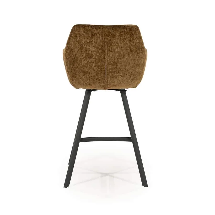 Barhocker Bliss mit Armlehne - Senfgelb, von hinten auf weißem Hintergrund - By-Boo