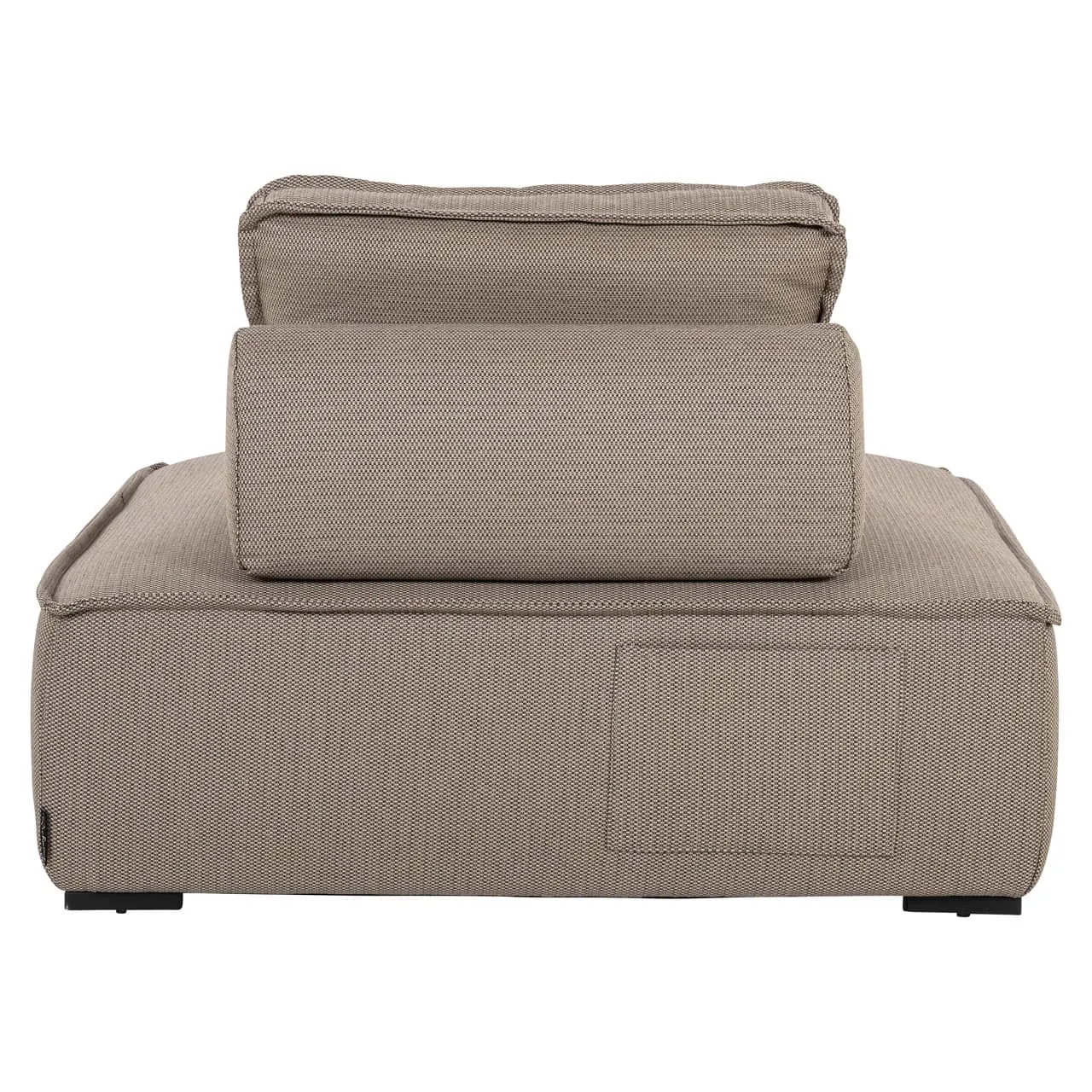 Loungesessel Jondal taupe auf weißem Hintergrund, frontal aus der Nähe fotografiert - Richmond Interiors