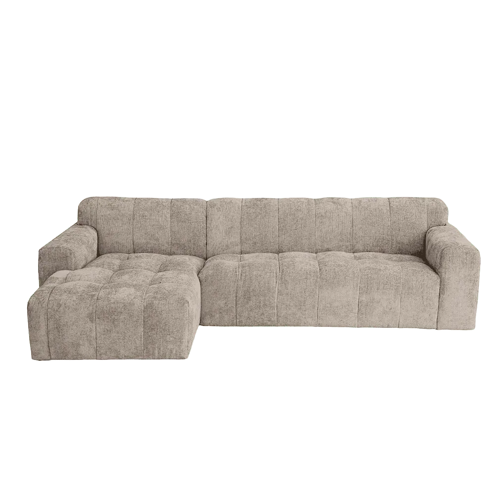 Austin 2 5-AR + Chaise L - Haga 30 beige Sofa mit Chaiselongue auf Studiohintergrund - Tower Living