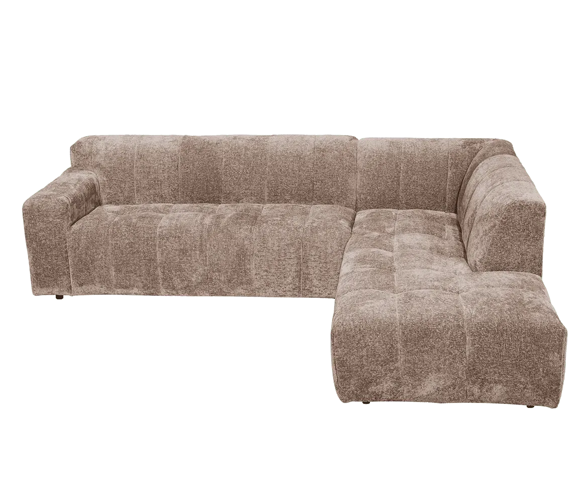 Austin 2 5-AL + Ottoman R - Haga 39 cappuccino Sofa auf weißem Hintergrund - Tower Living