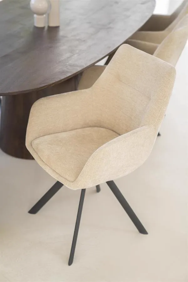 Bliss chair with armrest - taupe - By-Boo