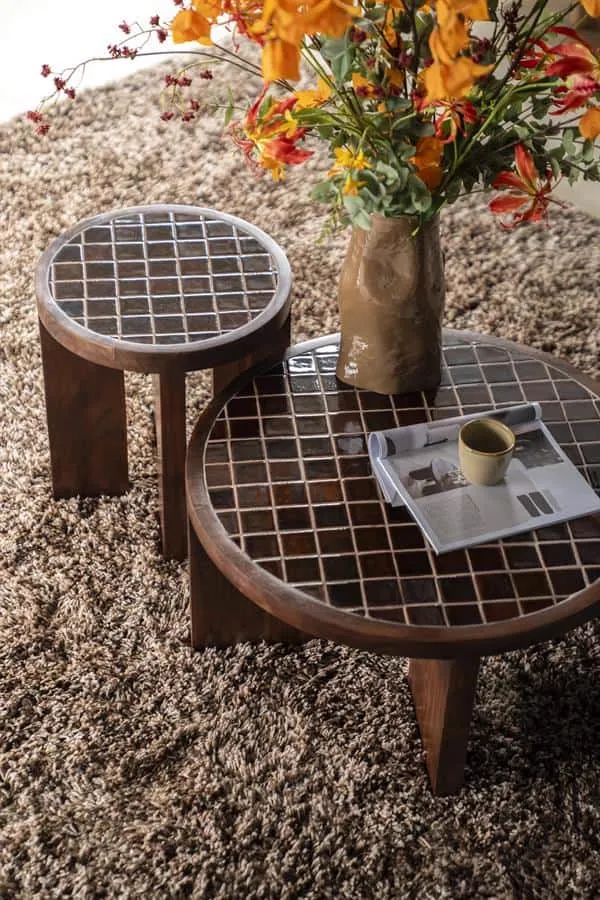 Coffee Table TiledUp Mango Wood & Ceramic - By-Boo