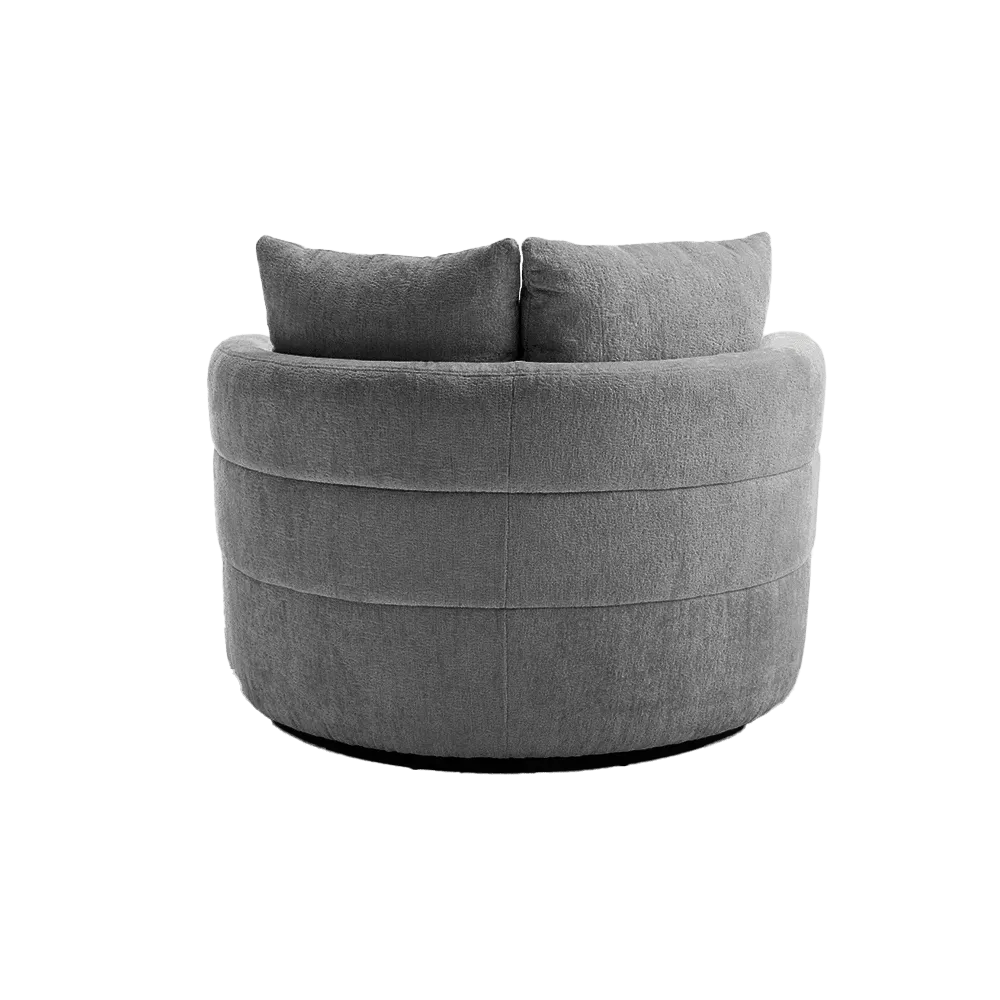 Der Bolza Sessel - Trenza 9 stone, von hinten gesehen auf weißem Hintergrund - Tower Living