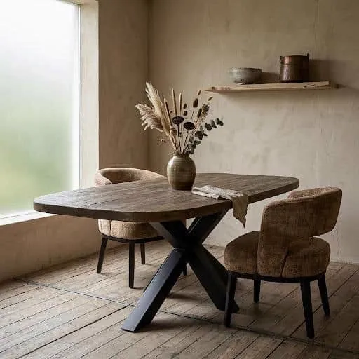 Eettafel Donny Oud Hout Deens Ovaal