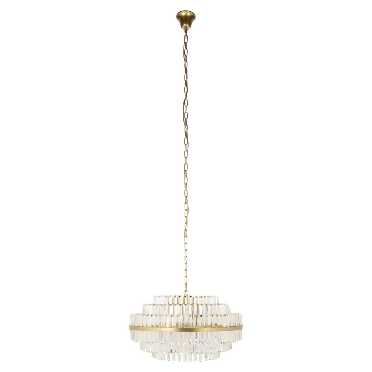 Pendelleuchte Desire brushed gold medium auf weißem Hintergrund, von unten fotografiert - Richmond Interiors