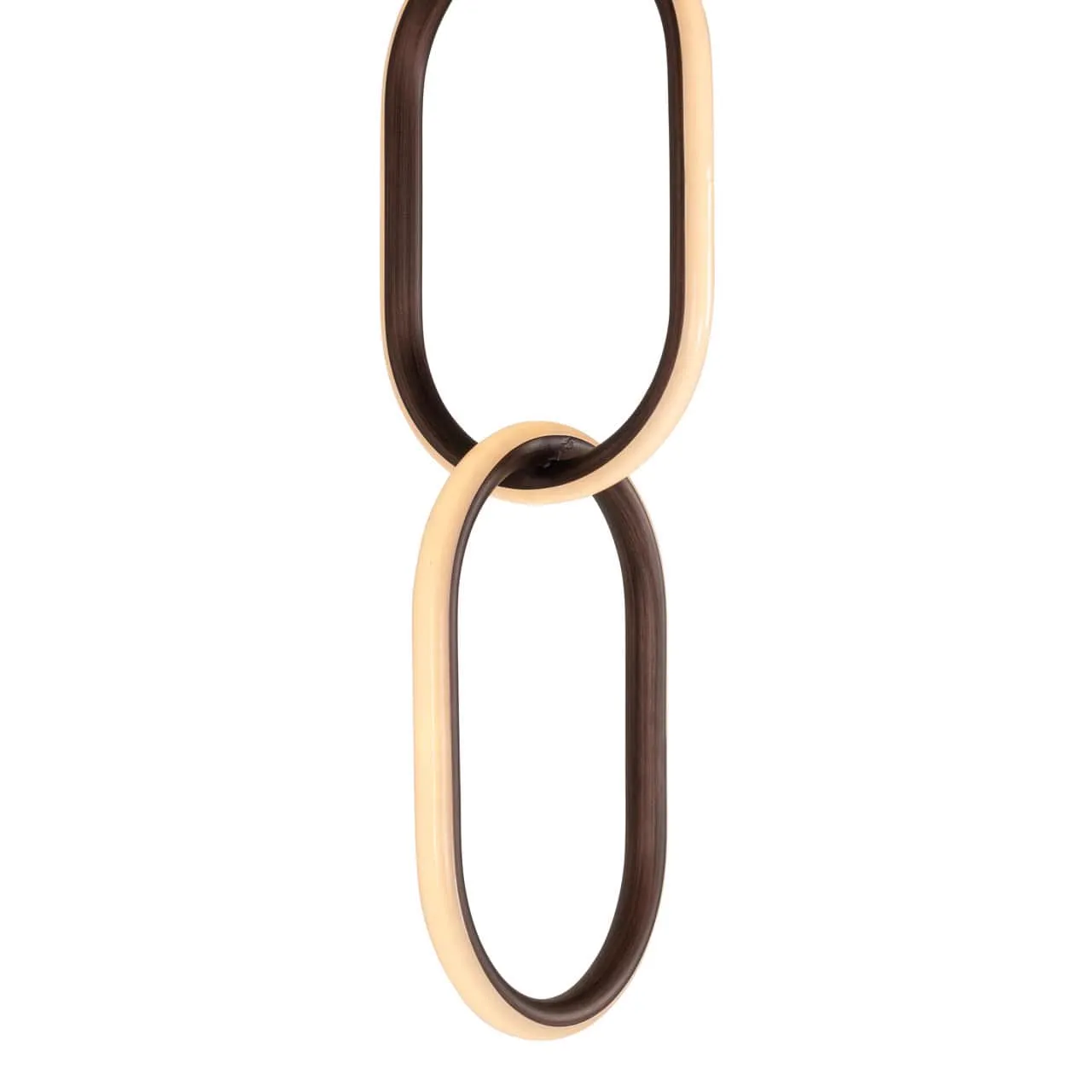 Hängelampe Lacey Bronze mit zwei ineinandergreifenden ovalen Formen, auf weißem Hintergrund - Richmond Interiors
