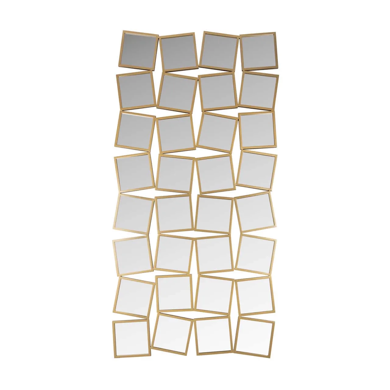 Spiegel Badia gold mit einem Mosaik aus 36 quadratischen Spiegeln auf weißem Hintergrund - Richmond Interiors