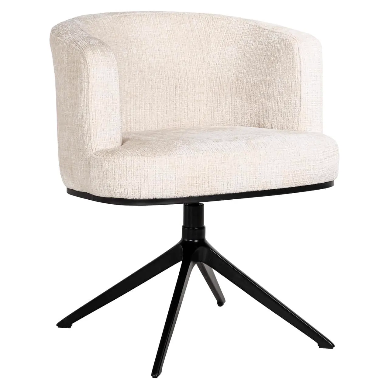 Essstuhl Cheyenne niagara beige swivel auf weißem Hintergrund, schräg von vorne fotografiert - Richmond Interiors