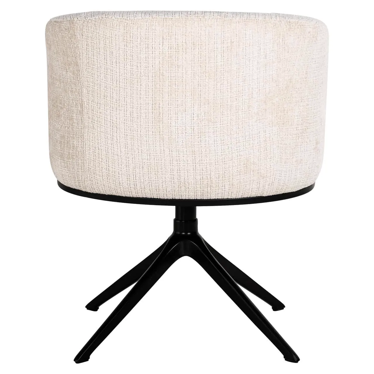 Essstuhl Cheyenne niagara beige swivel auf weißem Hintergrund, schräg von hinten fotografiert - Richmond Interiors