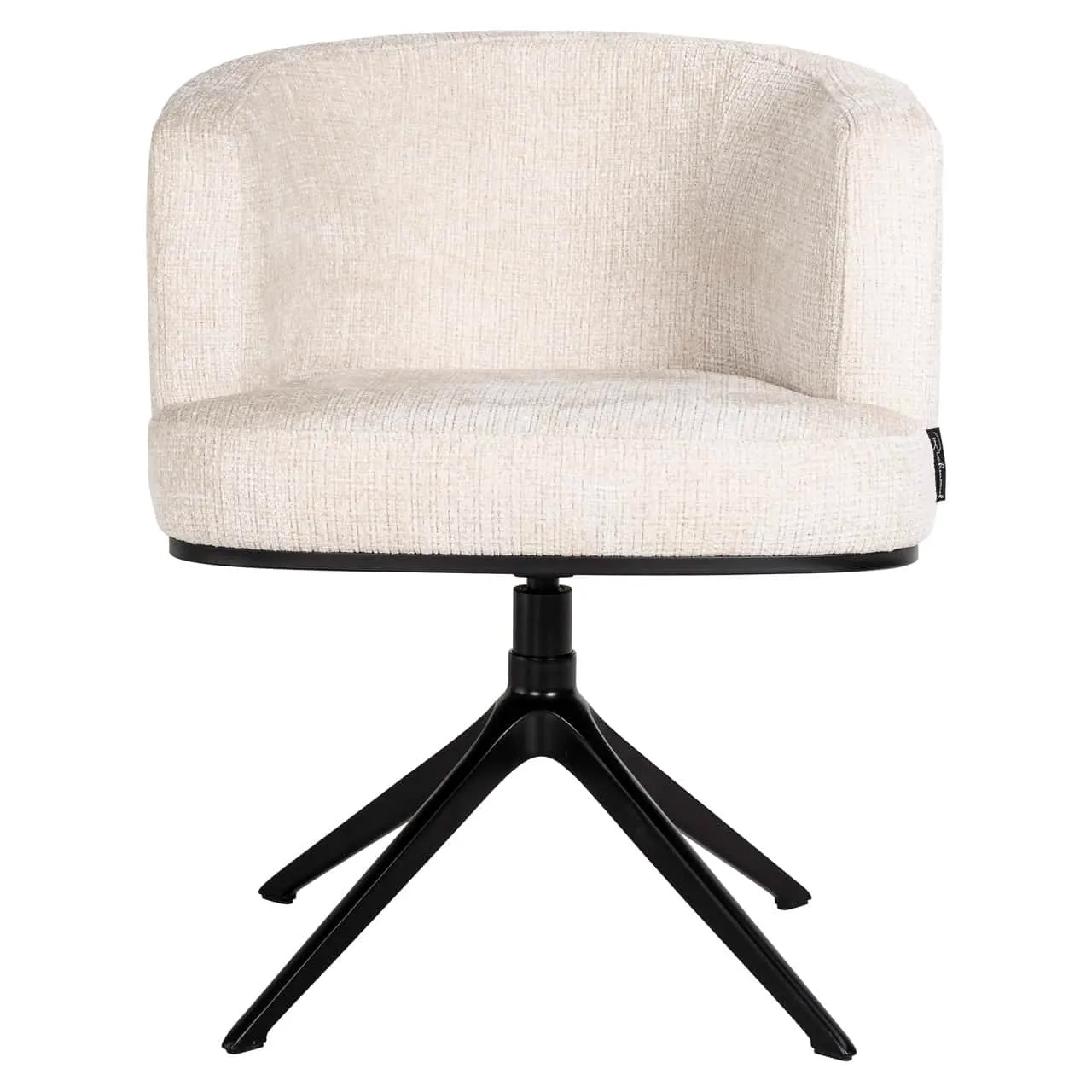 Essstuhl Cheyenne niagara beige swivel auf weißem Hintergrund, von vorne fotografiert - Richmond Interiors