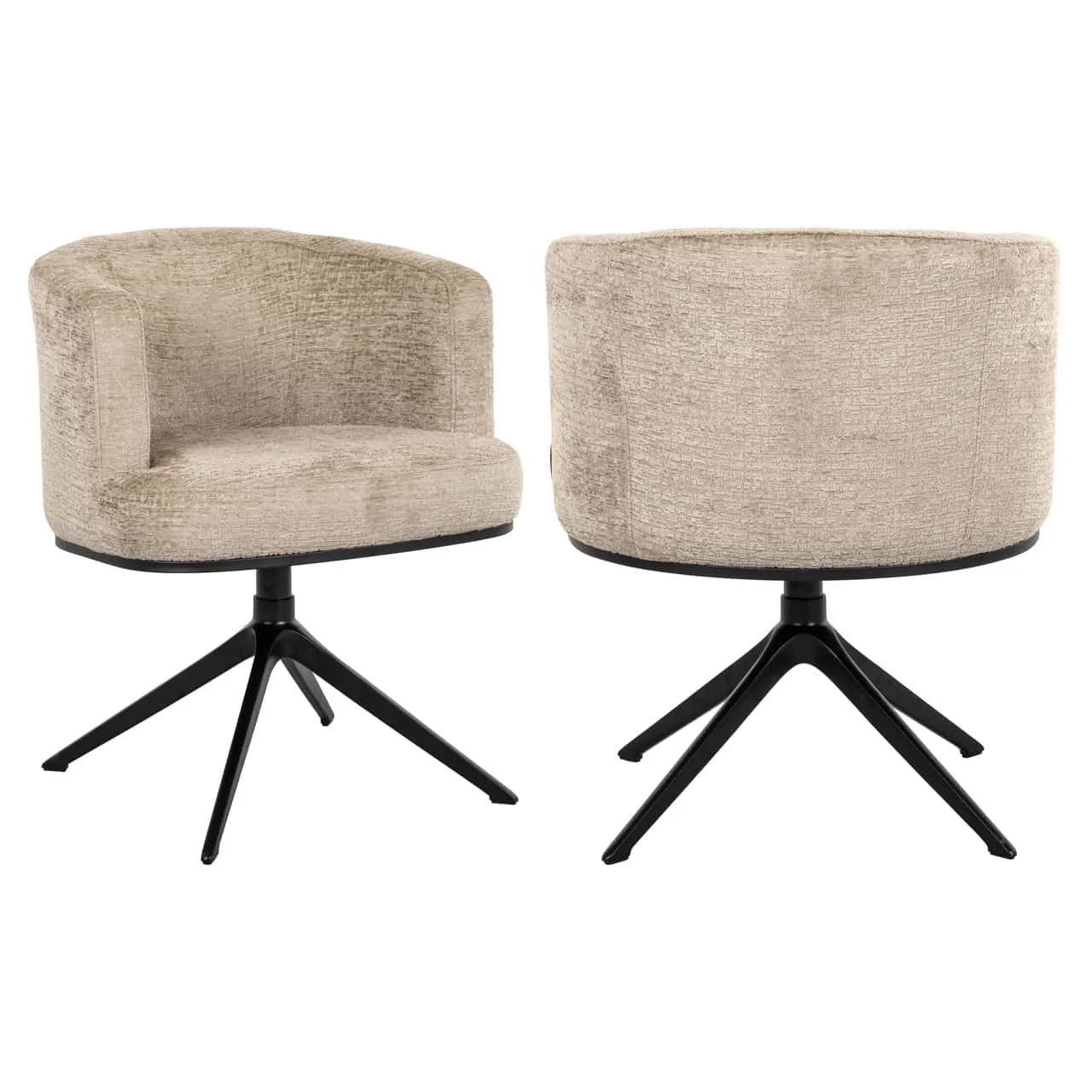 Zwei Essstühle Cheyenne desert fusion swivel fire retardant auf weißem Hintergrund, aus verschiedenen Blickwinkeln fotografiert - Richmond Interiors
