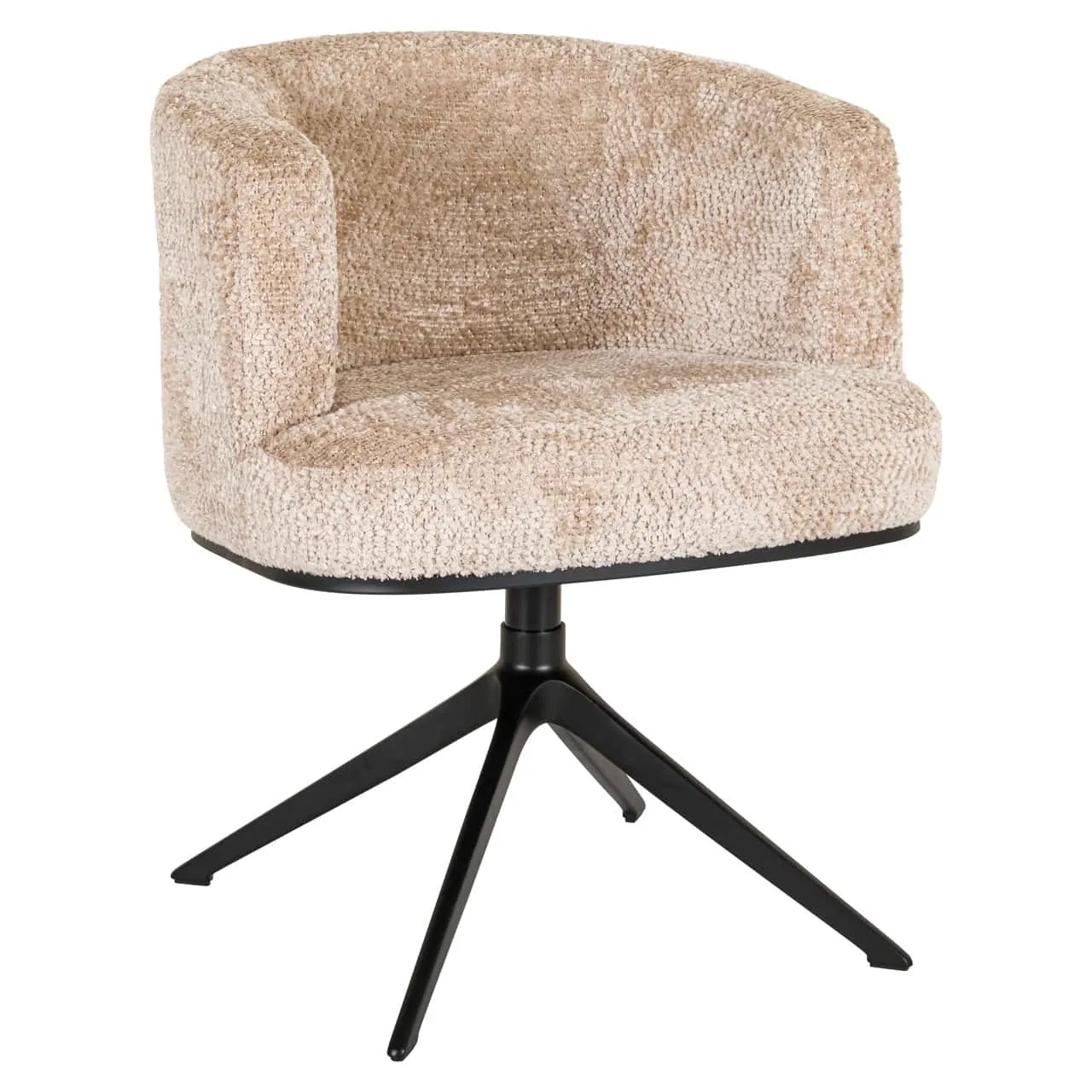 Esszimmerstuhl Cheyenne lovely beige swivel auf weißem Hintergrund, schräg von vorne aufgenommen - Richmond Interiors