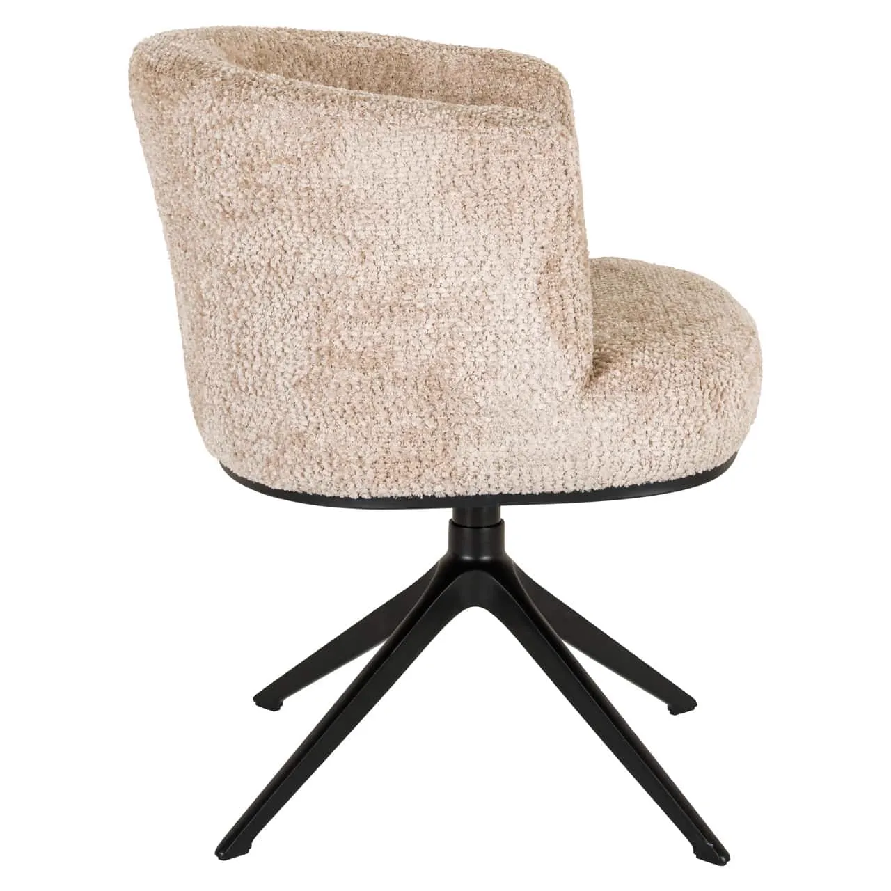 Esszimmerstuhl Cheyenne lovely beige swivel, schräg von hinten auf weißem Hintergrund fotografiert - Richmond Interiors