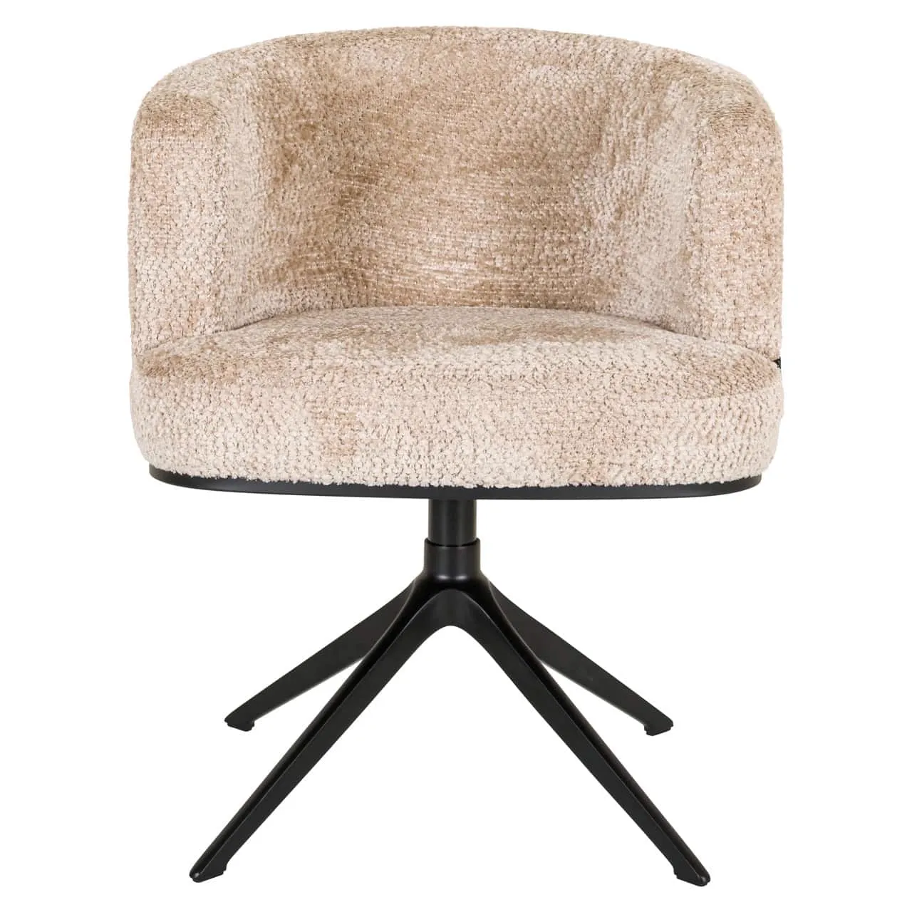 Esszimmerstuhl Cheyenne lovely beige swivel auf weißem Hintergrund, aus einem niedrigen Blickwinkel fotografiert - Richmond Interiors